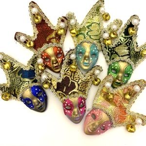 6 Venetian Mini Mardi Gras Masks!
